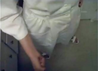 Blowjob by nurse in restroom